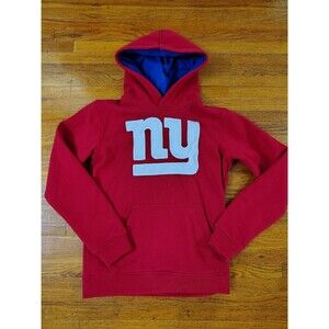NFL Team Apparell New York Giants Youth Boys Large 14-16 Hoodie Sweatshirt Red